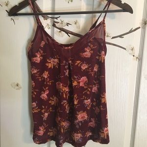 Self Esteem- Maroon floral blouse adjustable strap